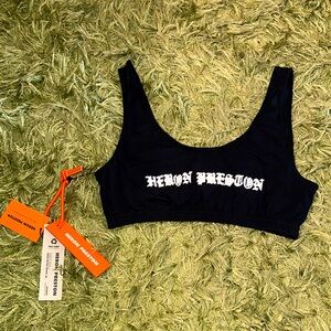 HERON PRESTON logo tank sports bra sz M